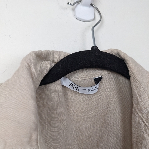 Zara cropped linen shirt beige small - Picture 6 of 6
